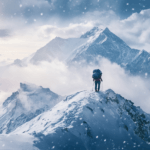 Way to build resilience, man on top of a mountain