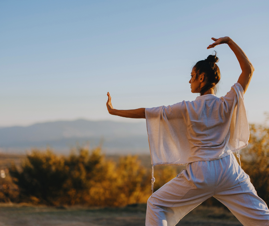 woman practicing tai chi